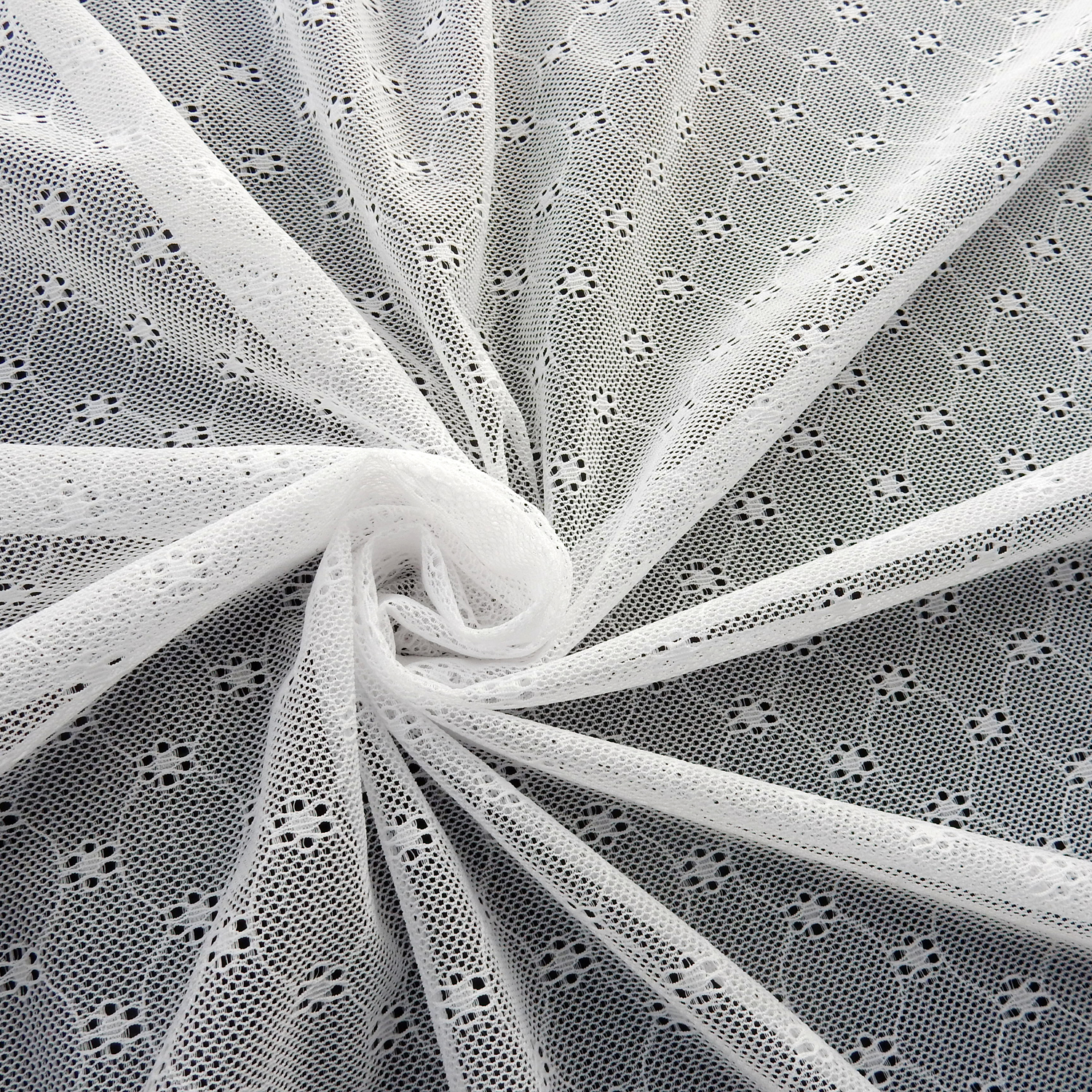 SALE Stretch Lace Fabric 6363 Bright White, by the yard - Image 2