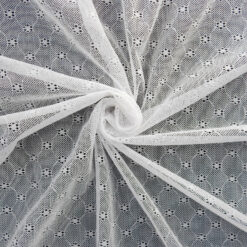 SALE Stretch Lace Fabric 6363 Bright White, by the yard