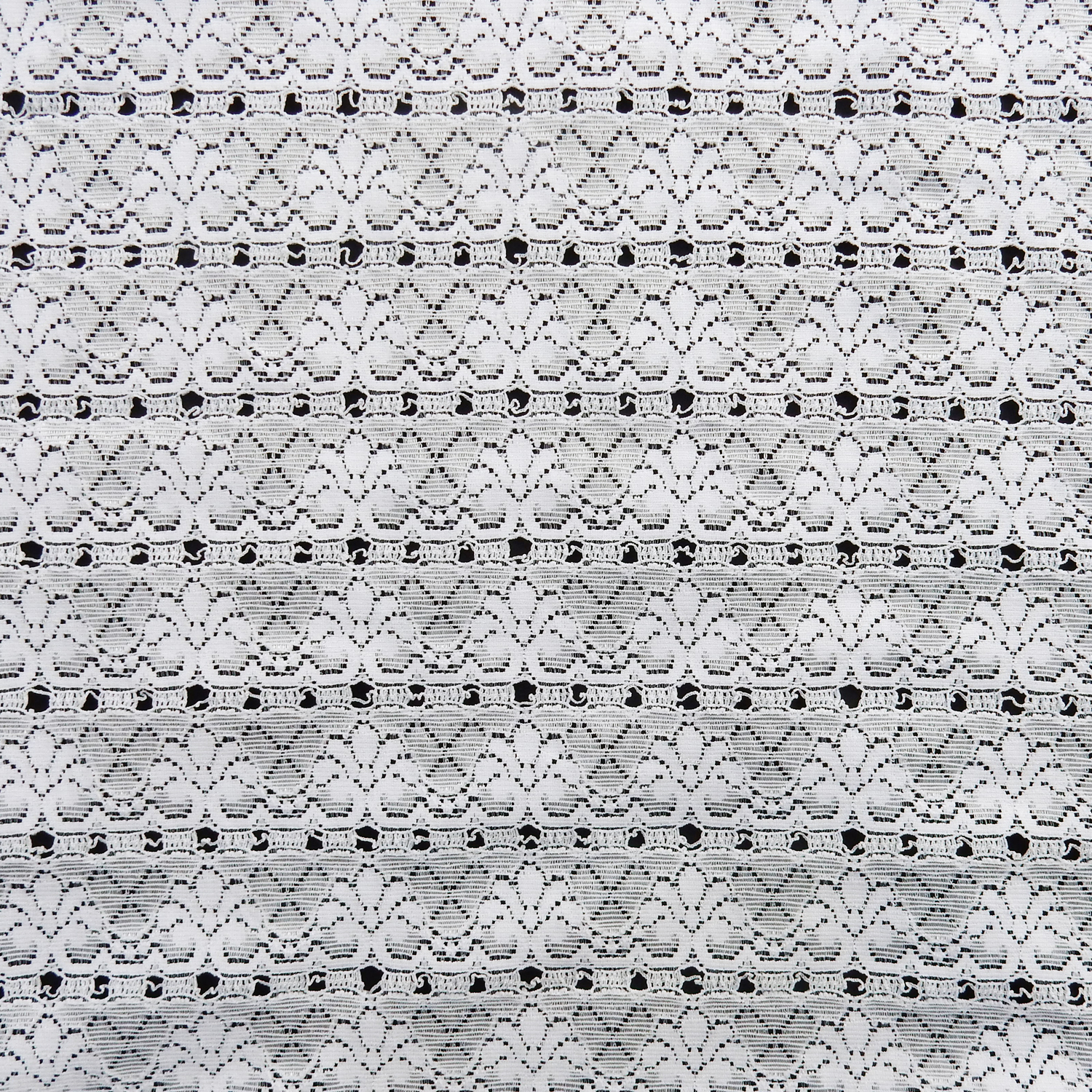 SALE Stripe Crochet Knit Lace Fabric 6368 White, by the yard - Image 3