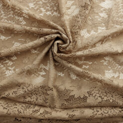 SALE Stretch Re-Embroidered Lace Fabric 5835 Taupe by the yard