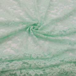 SALE Stretch Re-Embroidered Lace Fabric 5838 Mint by the yard