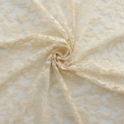 SALE Stretch Re-Embroidered Lace Fabric 5839 Ecru, by the yard