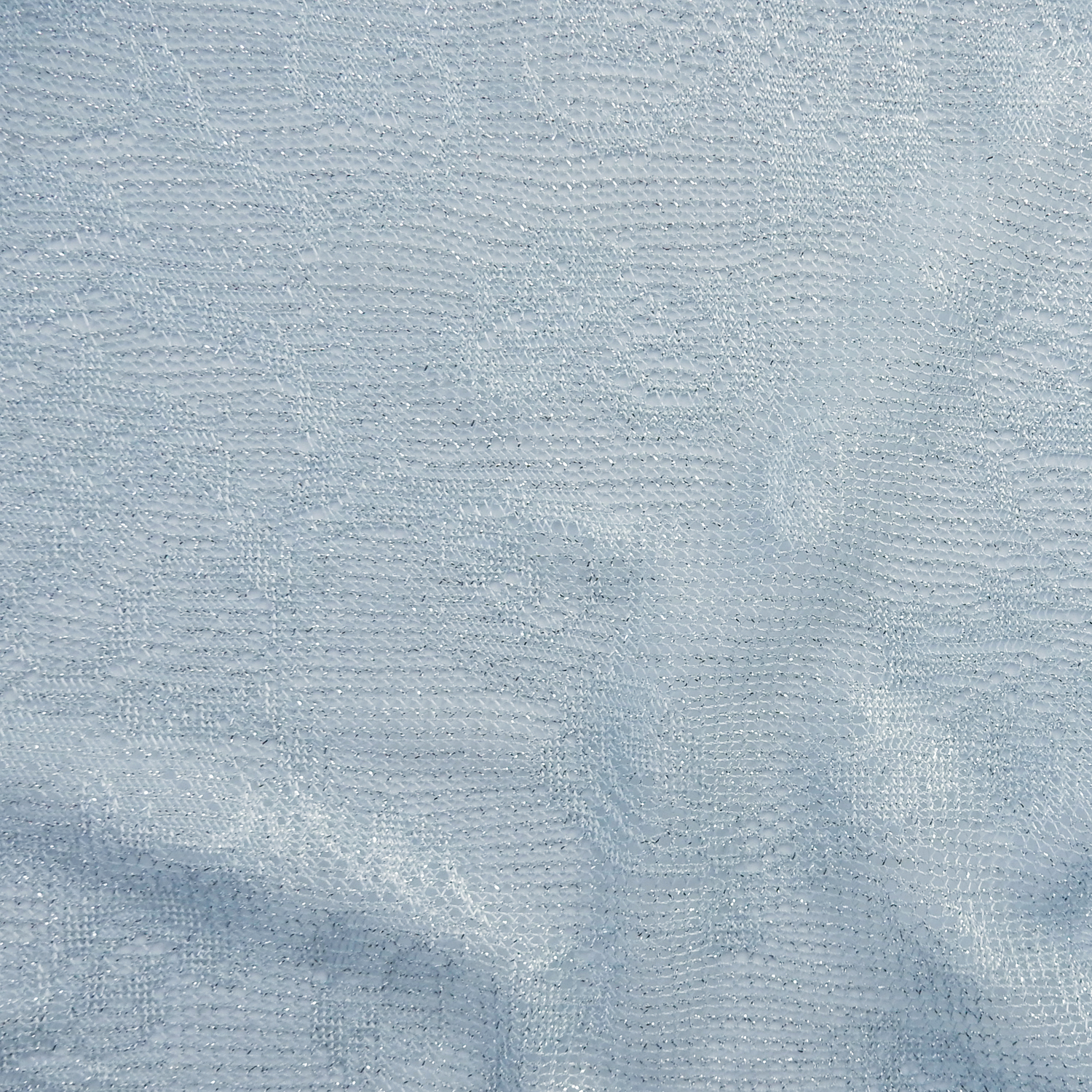 SALE Metallic Stretch Lace Fabric 6320 Ice Blue, by the yard - Image 4
