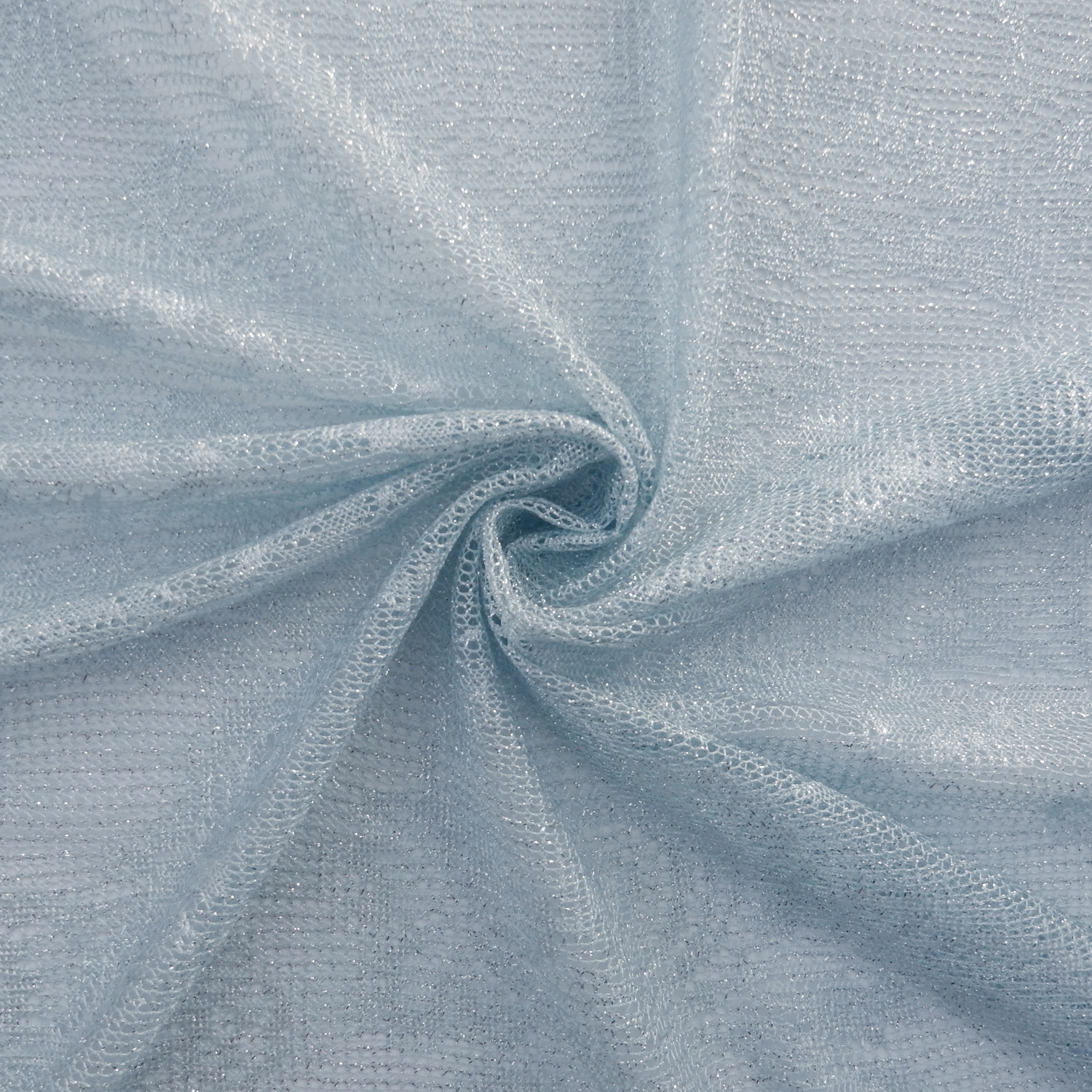 SALE Metallic Stretch Lace Fabric 6320 Ice Blue, by the yard - Image 2