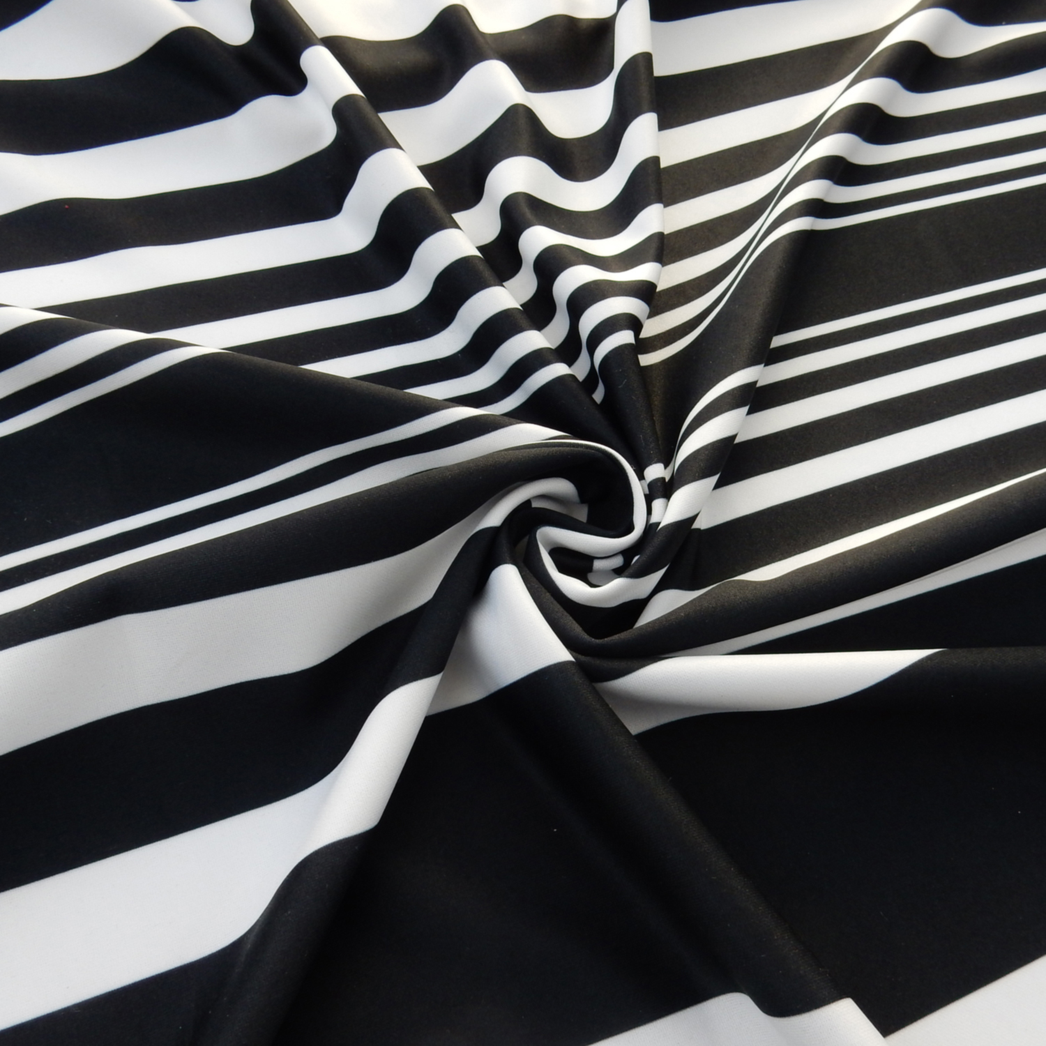 SALE Stripe Nylon Spandex Fabric 7886 Black-White, by the yard - Image 4