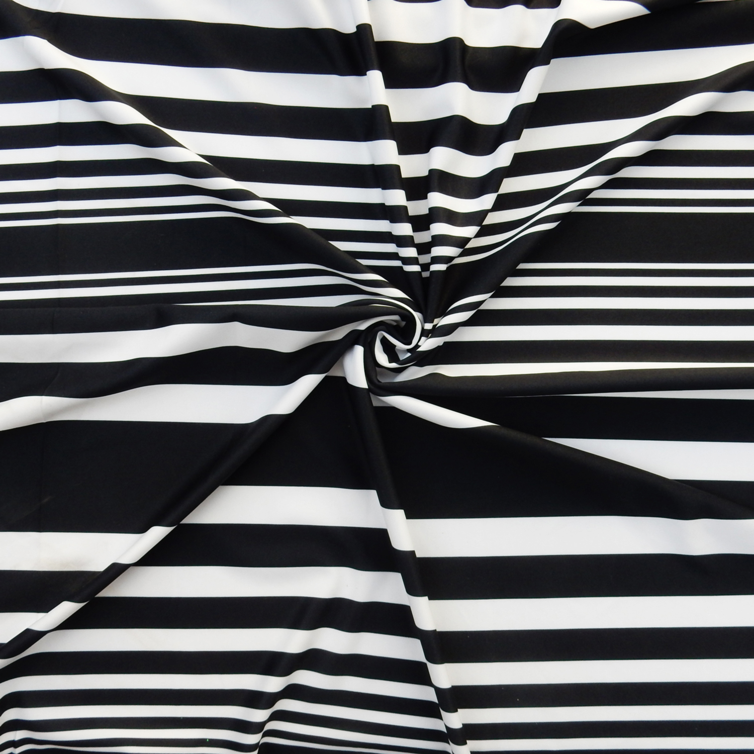 SALE Stripe Nylon Spandex Fabric 7886 Black-White, by the yard