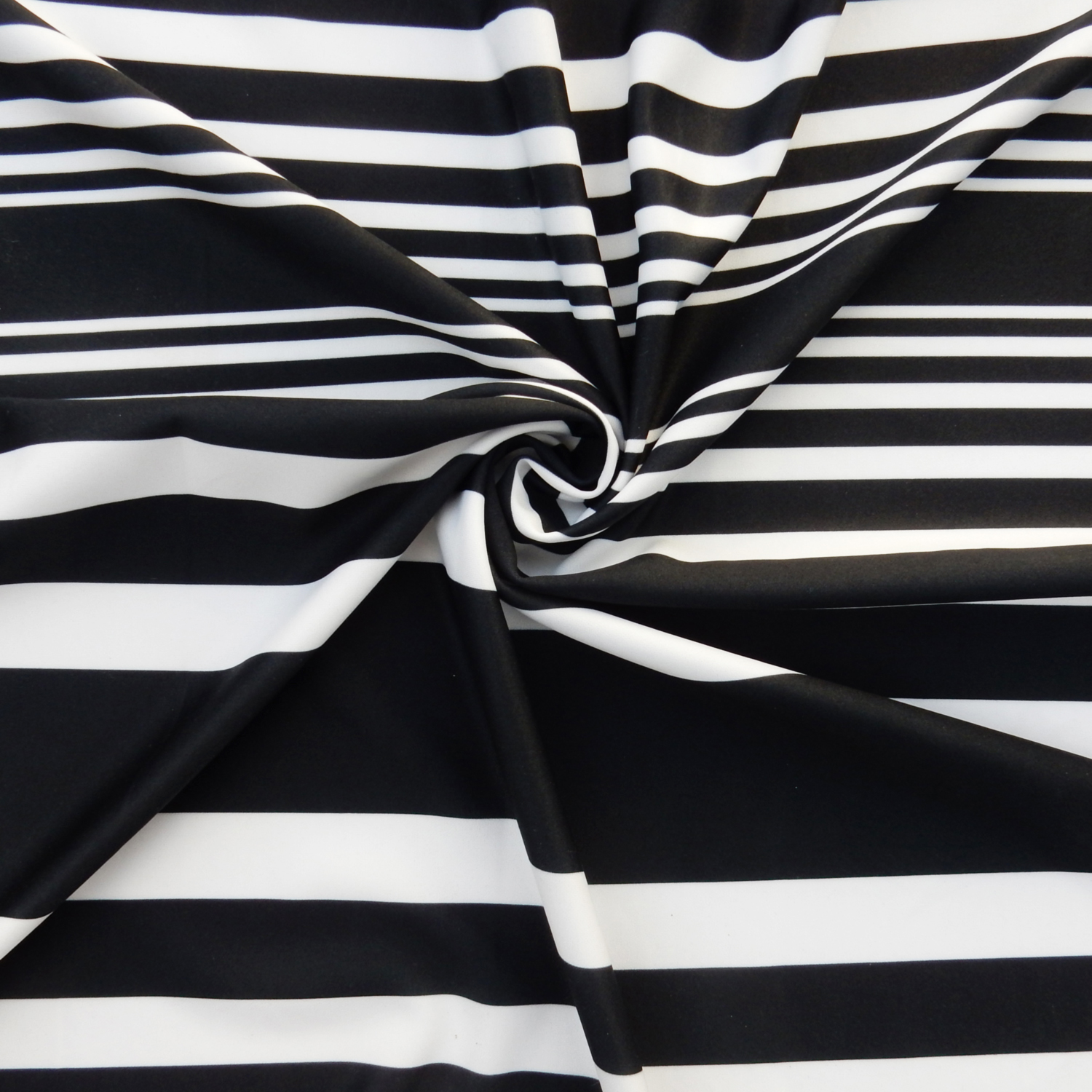SALE Stripe Nylon Spandex Fabric 7886 Black-White, by the yard - Image 3