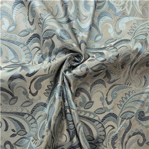 30" Silk Brocade Fabric Large Paisley 24 Silver 15 yard bolt
