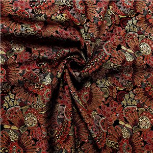 30" Silk Brocade Fabric Peacock Feathers 34 Brite 15 yard bolt