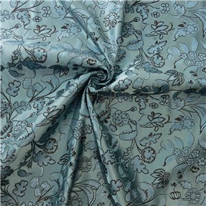 30" Silk Brocade Fabric Garden Floral 36 Dusty Blue 15 yard bolt