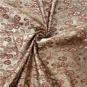 30" Silk Brocade Fabric Rose Floral 40 Silver 15 yard bolt
