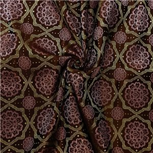 30" Silk Brocade Fabric Floral Trellis 44 Brown 15 yard bolt