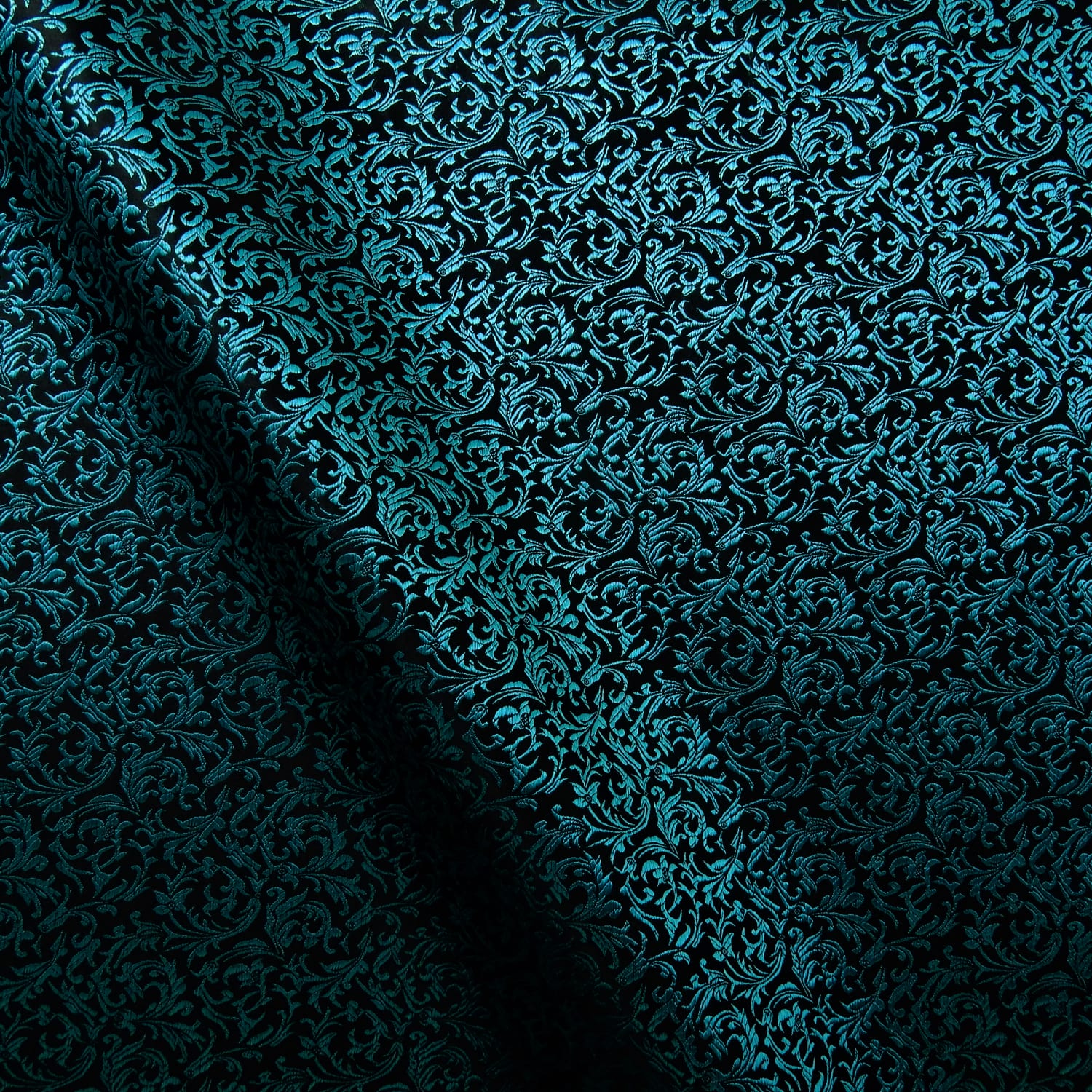 30" Silk Brocade Fabric Trellis 60 Peacock/Black 15 yard bolt - Image 2