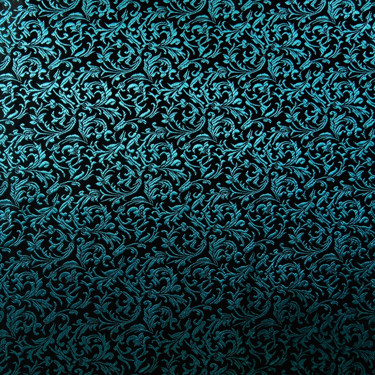 30" Silk Brocade Fabric Trellis 60 Peacock/Black 15 yard bolt - Image 3