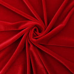 Stretch Spandex Velvet Fabric Red, by the yard