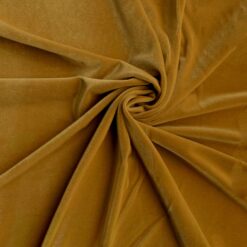 Stretch Spandex Velvet Fabric 24K Gold, by the yard