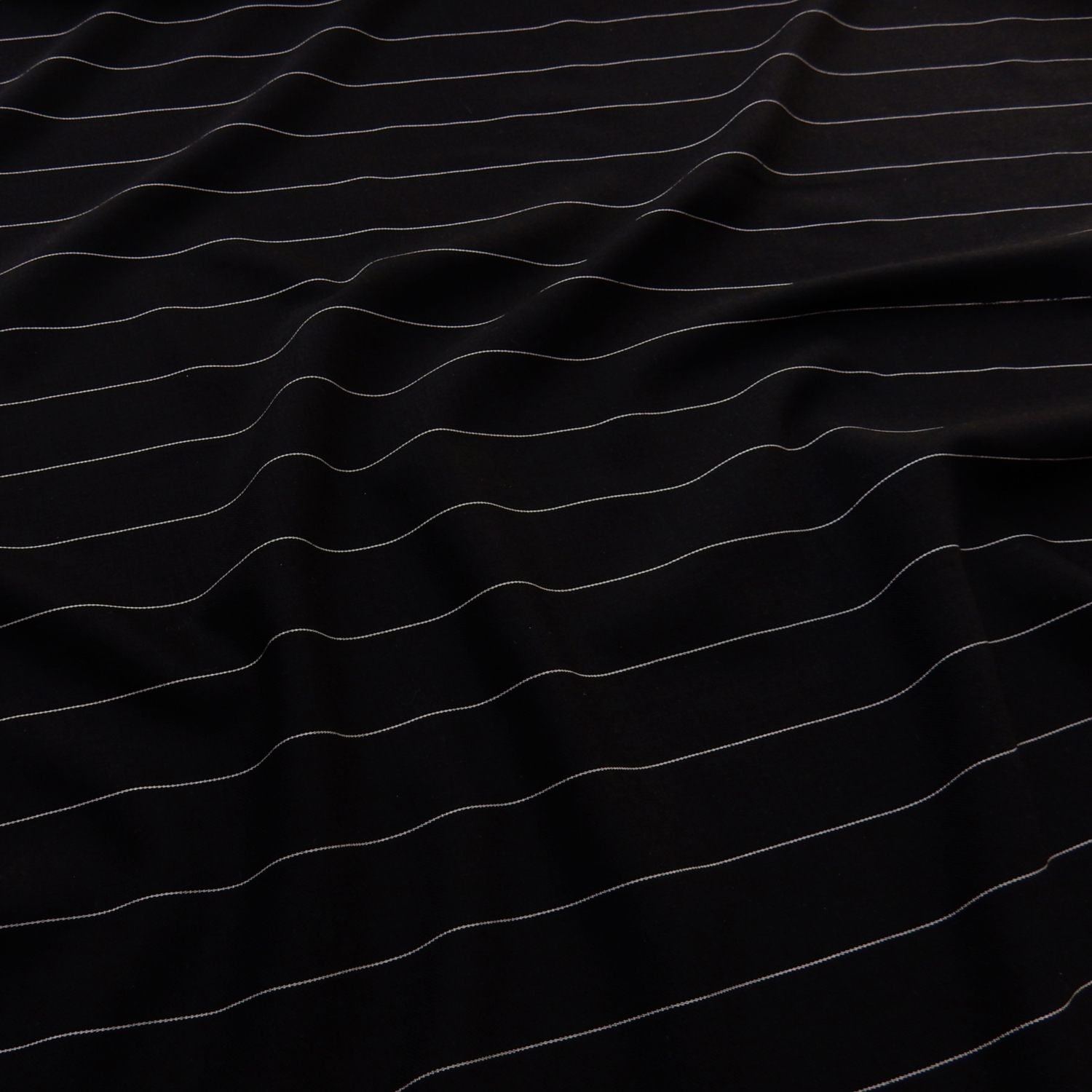 Super 110s Wool Fabric Stripe 25 Black-White, by the yard - Image 5