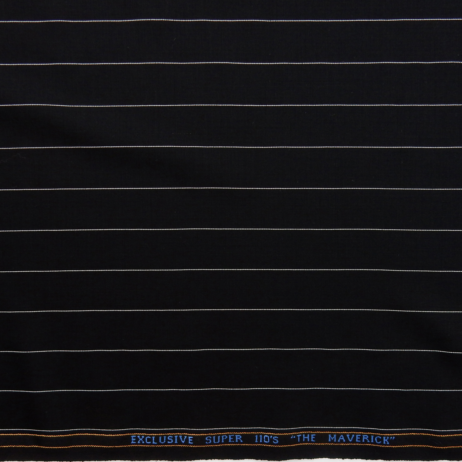 Super 110s Wool Fabric Stripe 25 Black-White, by the yard - Image 4
