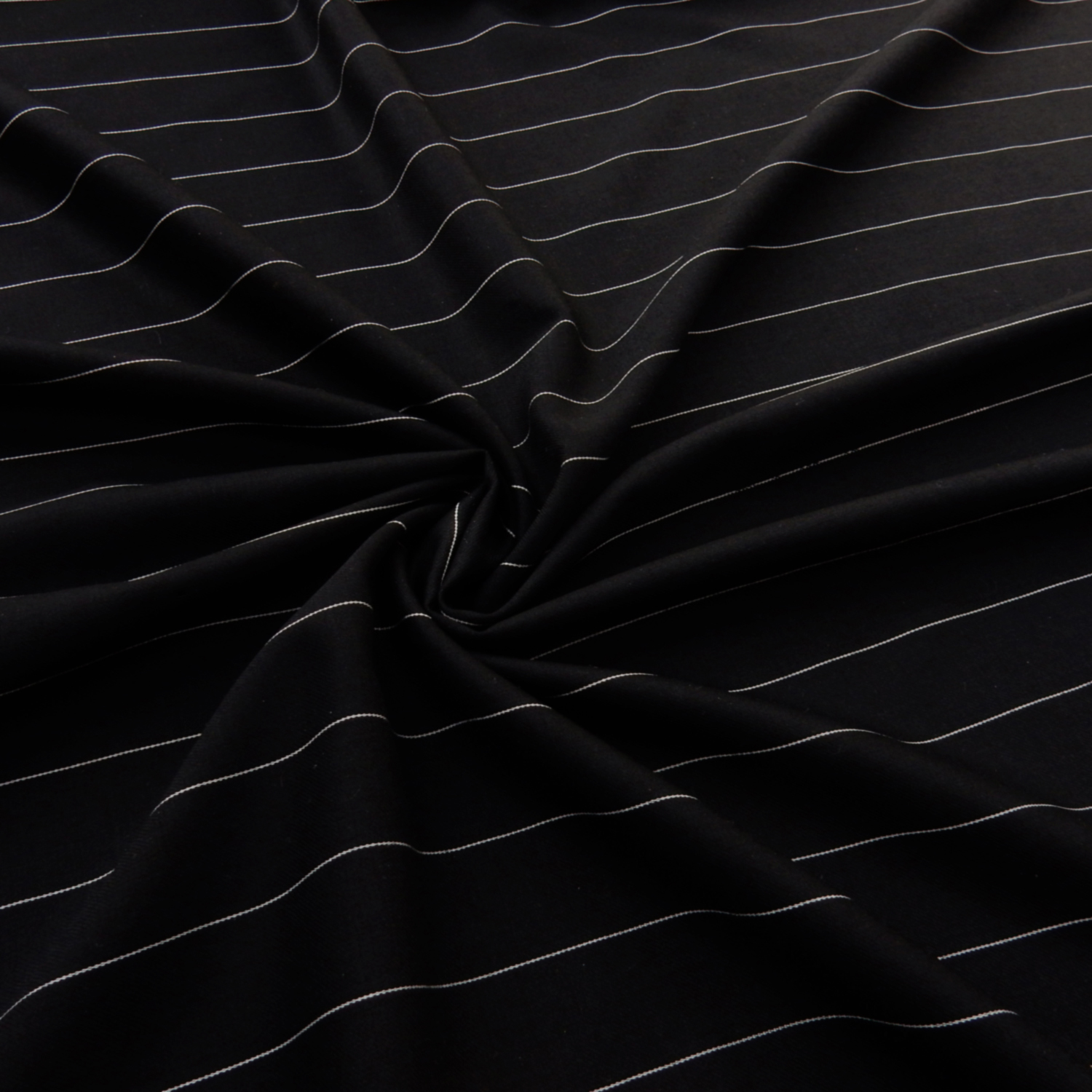 Super 110s Wool Fabric Stripe 25 Black-White, by the yard - Image 3