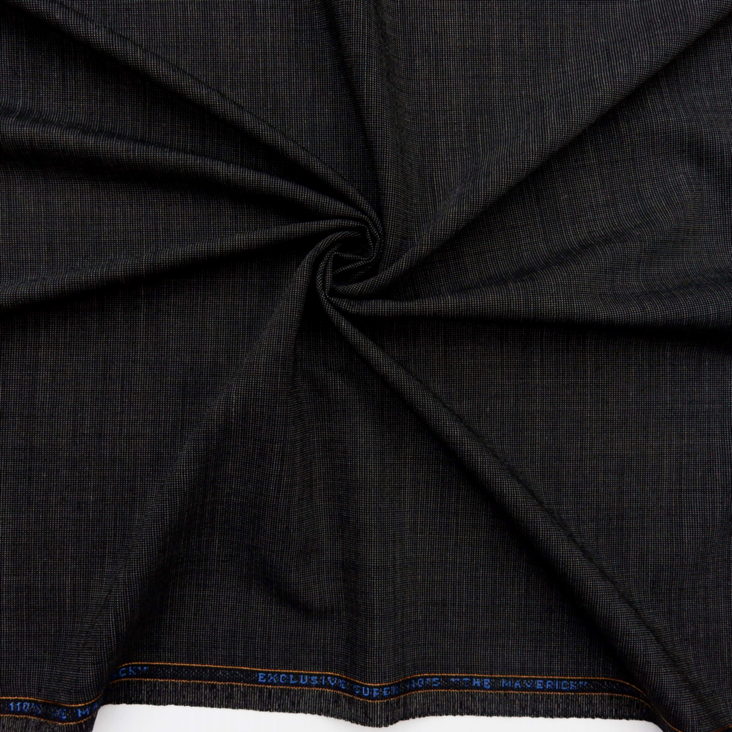 Super 110s Wool Fabric Tweed 39 Black-Gray, by the yard