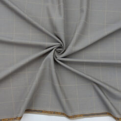 Super 110s Wool Fabric Windowpane 48 Heather Dove Gray, by the yard