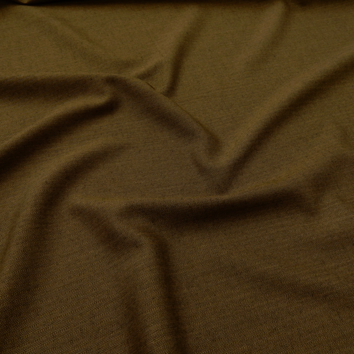 Super 110s Wool Fabric Herringbone 51 Khaki-Brown, by the yard - Image 3