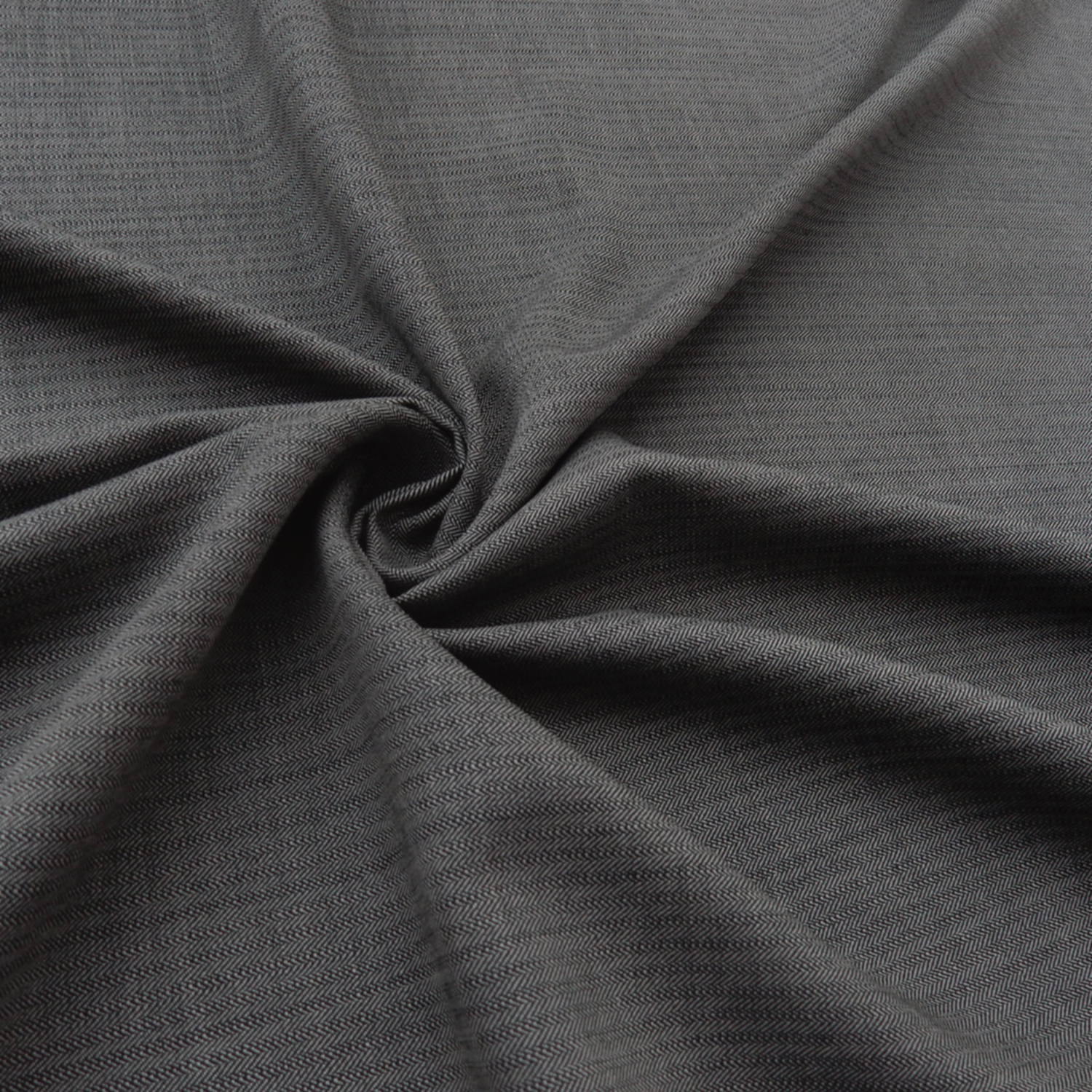 Super 110s Wool Fabric Herringbone 53 Black-Gray, by the yard - Image 2