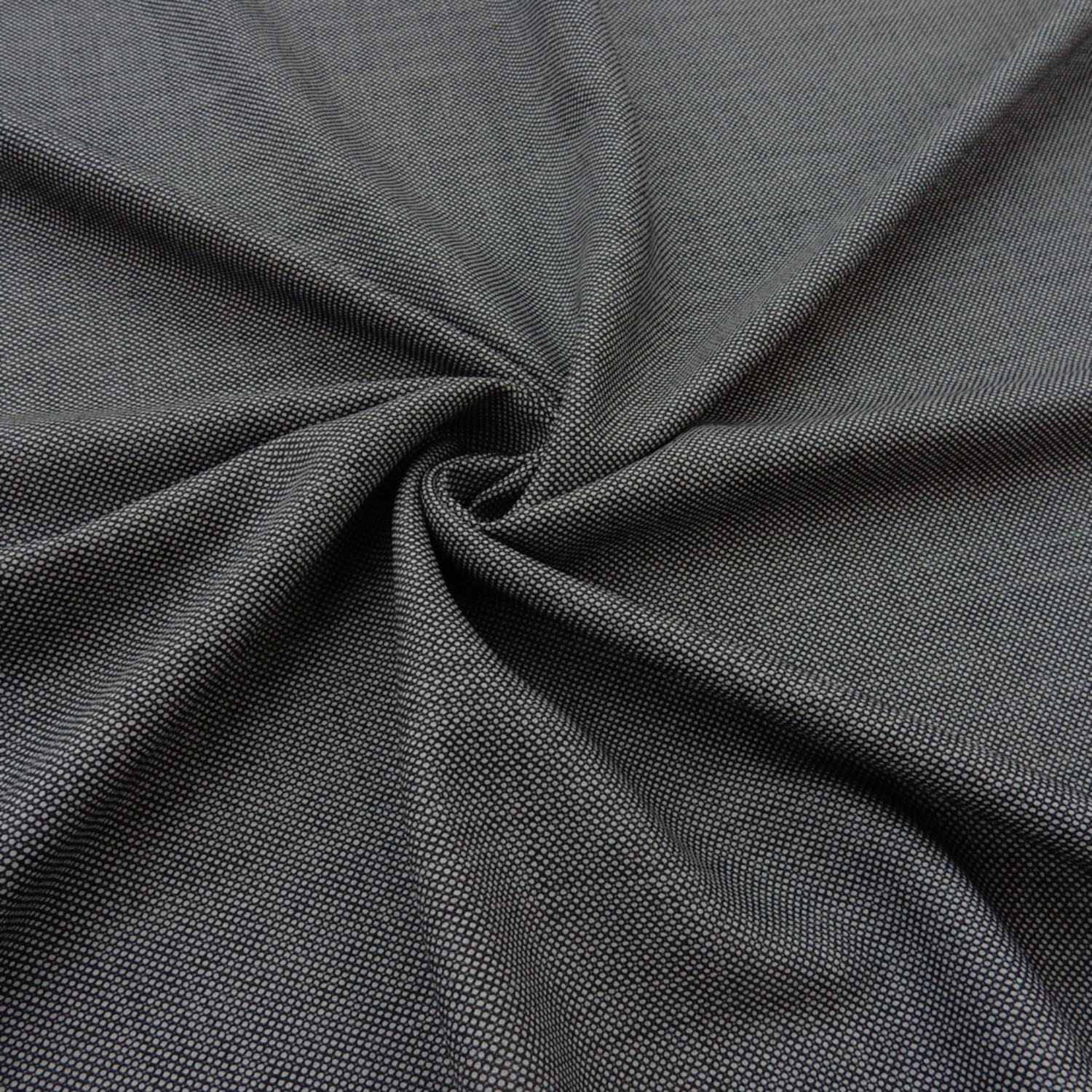 Super 110s Wool Fabric Tweed 55 Black-Gray, by the yard - Image 2