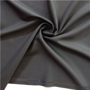 Super 120s Worsted Wool Fabric Gray, by the yard