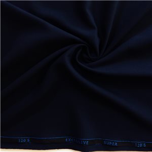 Super 120s Worsted Wool Fabric Navy Blue, by the yard