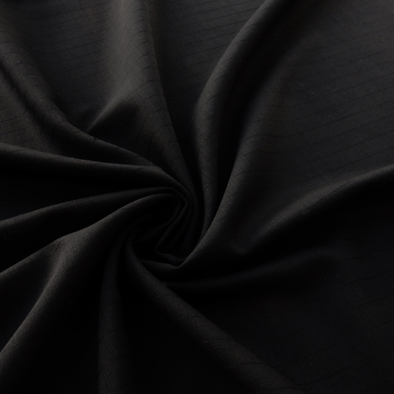 Super 150s Wool Fabric 26 Pinstripe Black on Black, by the yard - Image 2