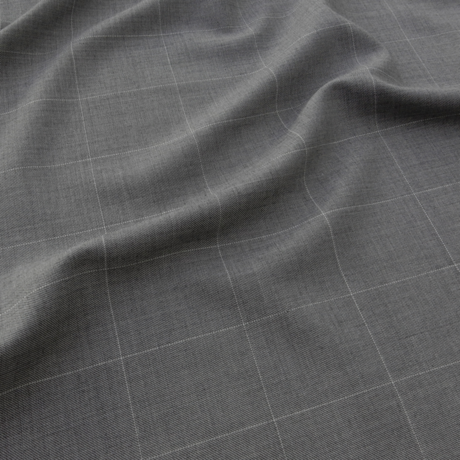 Super 100s Wool Fabric 21 Windowpane Heather Gray, by the yard - Image 4