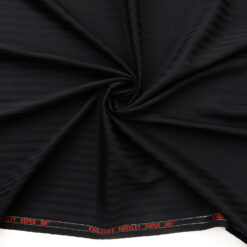 Super 100s Wool Fabric 33 Stripe Black on Black, by the yard