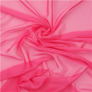 4 Yard Pre-Cut Sale Waterfall Two Tone Chiffon Fabric Hot Pink/Hot Pink