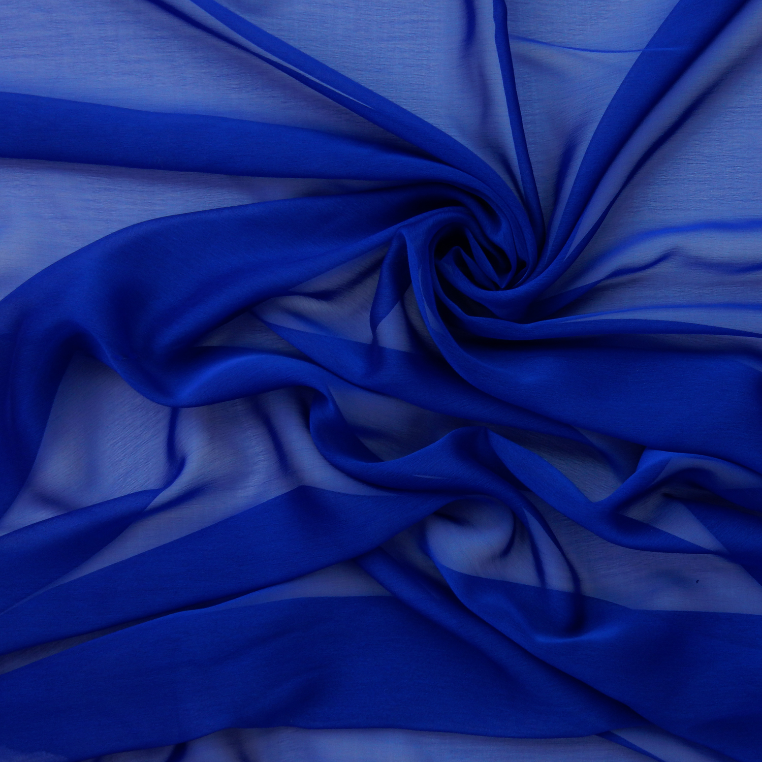 Waterfall Two Tone Chiffon Fabric Royal Blue/Blue, by the yard - Image 5