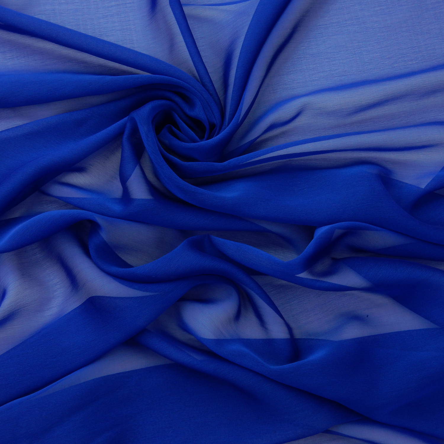Waterfall Two Tone Chiffon Fabric Royal Blue/Blue, by the yard - Image 2