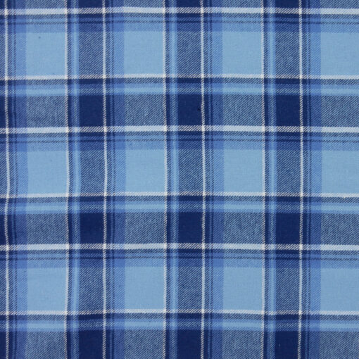 Flannel Yarn Dyed Plaid Fabric Barry Blue