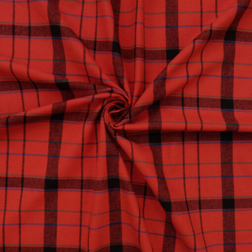 Flannel Yarn Dyed Plaid Fabric Leo Red-Black swirled 2
