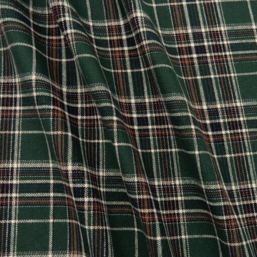 Flannel Yarn Dyed Plaid Fabric Roger Green draped