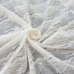 SALE Stretch Lace Fabric 6488 White, by the yard