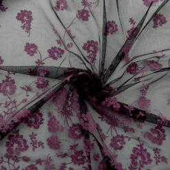 SALE Sparkle & Flocked Stretch Mesh Fabric 6592 Dusty Mauve, by the yard