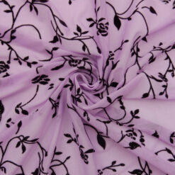 SALE Velvet Flocked Sparkle Stretch Sheer Fabric 6649 Orchid, by the yard