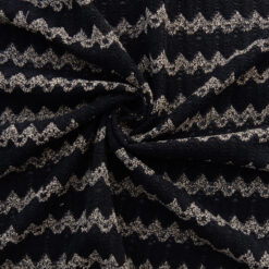 1 Yard SALE - 2-Ply Stretch Crochet Lace Fabric SC60 Black-Gray