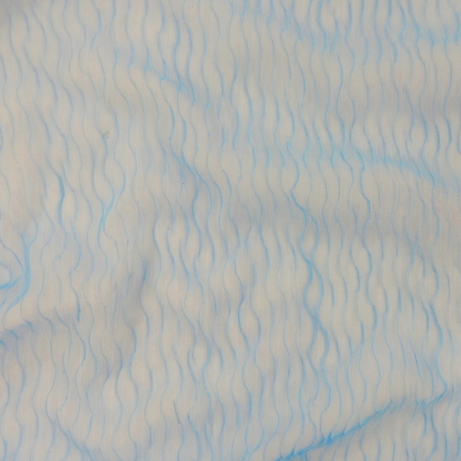 SALE Pleated Stretch Mesh Fabric 6722 Cornflower Blue, by the yard - Image 4