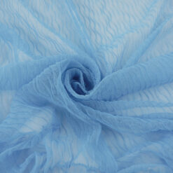 SALE Pleated Stretch Mesh Fabric 6722 Cornflower Blue, by the yard