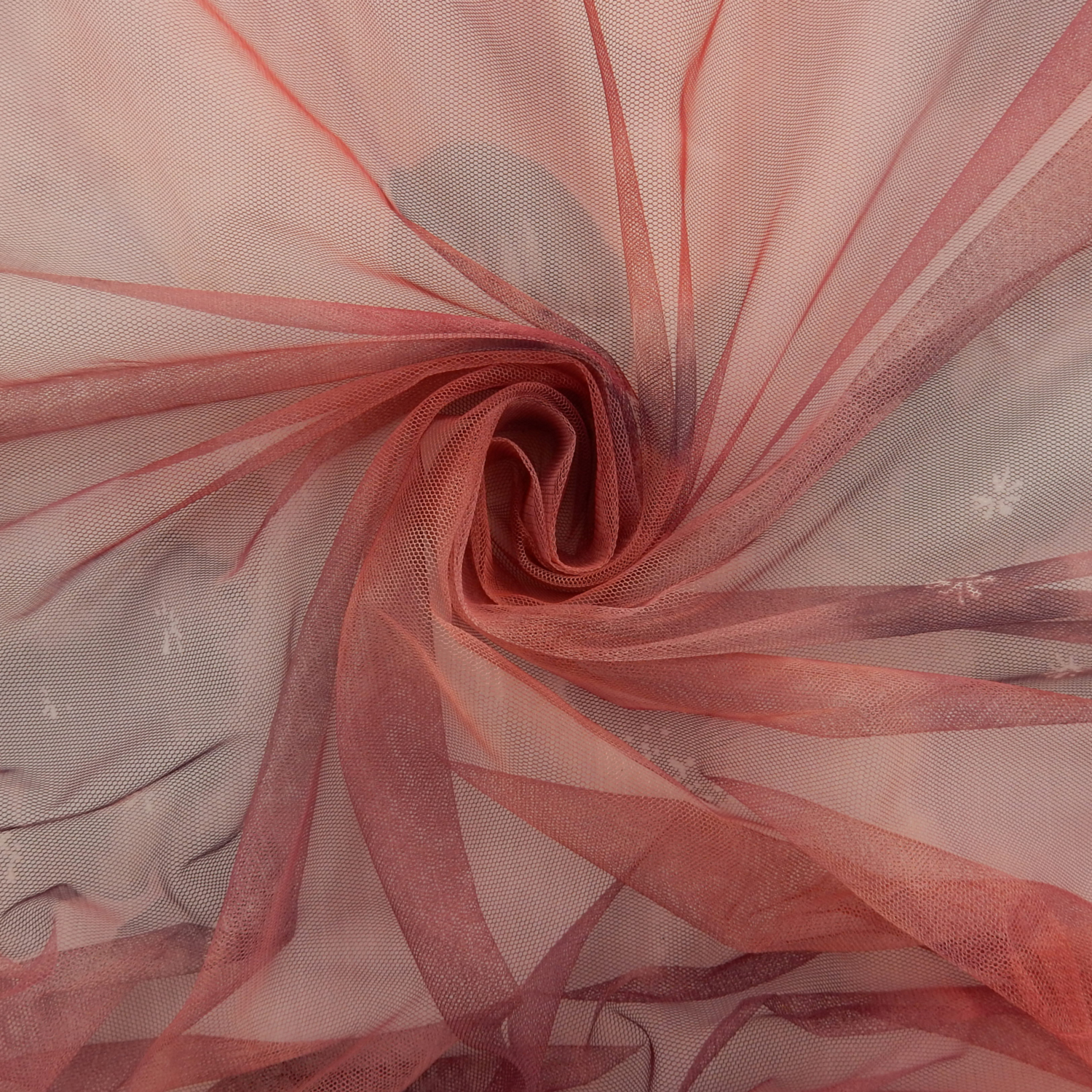 SALE Floral Batik Printed Stretch Mesh Fabric 6731 Mauve, by the yard - Image 3