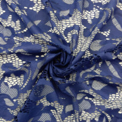8 Yards SALE Stretch Floral Lace Fabric XS105 Sapphire