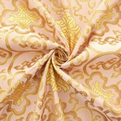 60" Chinese Brocade Fabric Lattice Pink, by the yard