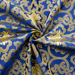 60" Chinese Brocade Fabric Lattice Navy 35 yard bolt
