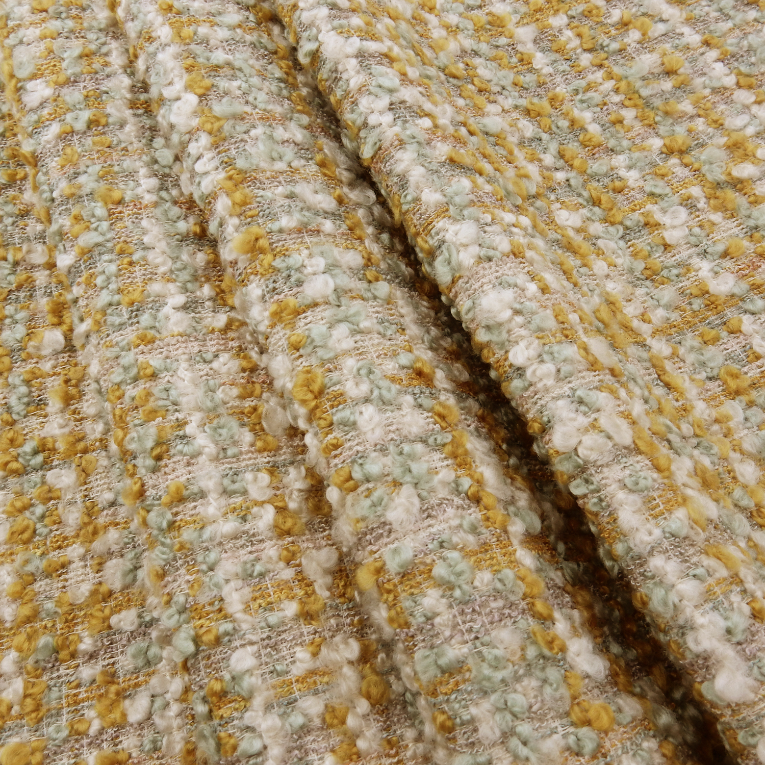 Belluno Boucle Upholstery Fabric Tuscan Gold, by the yard - Image 7